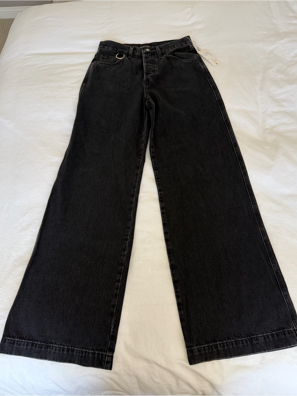 Favorite Daughter Black High-Rise Wide-Leg Jeans